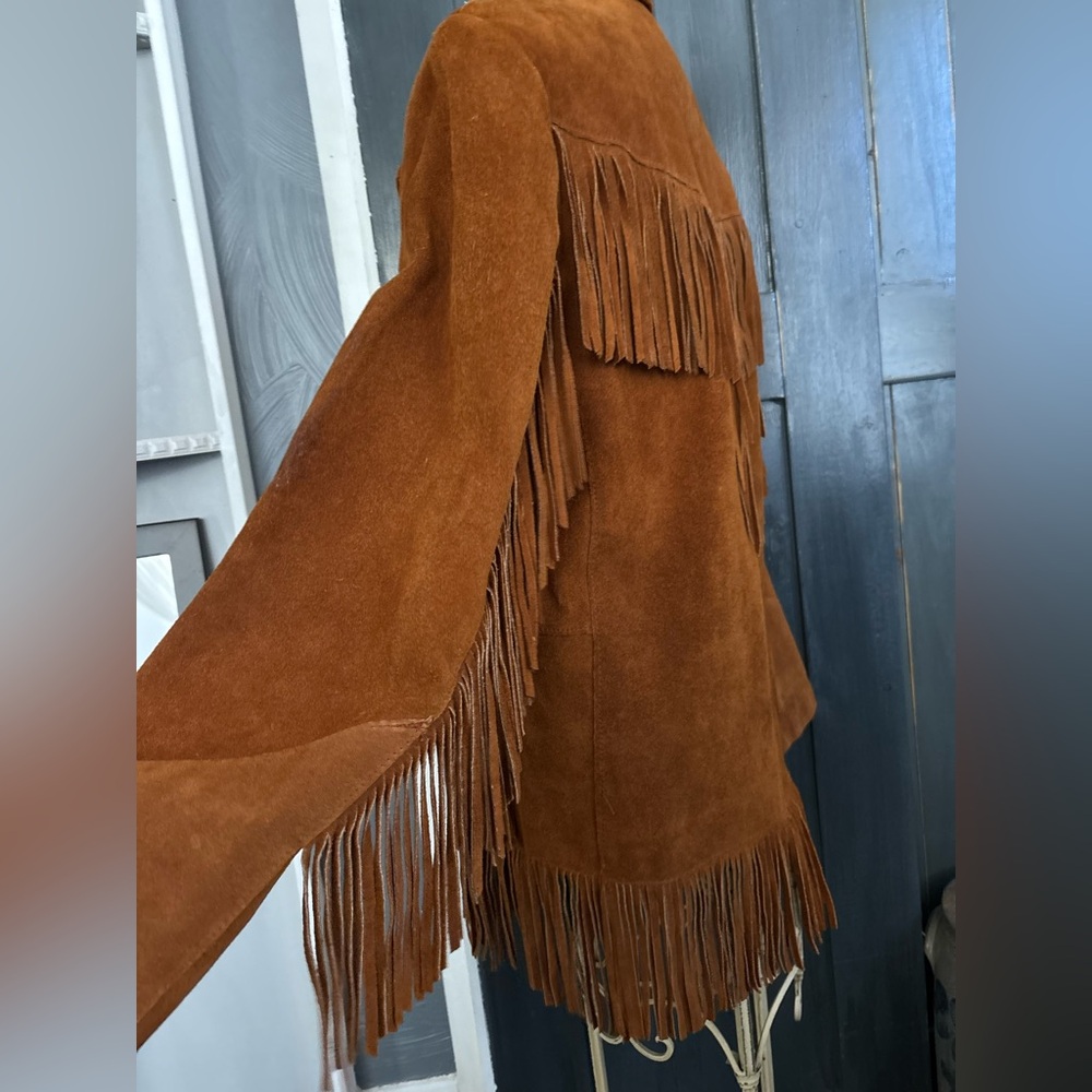 VINTAGE 70’s Fringe J. SCULLY Suede Jacket sz 40 - Picture 12 of 16
